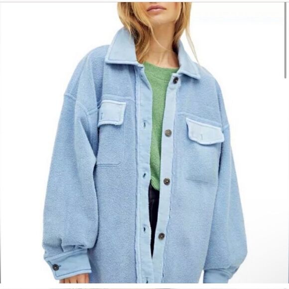 NEW free people ruby jacket  Blue medium - Picture 1 of 5